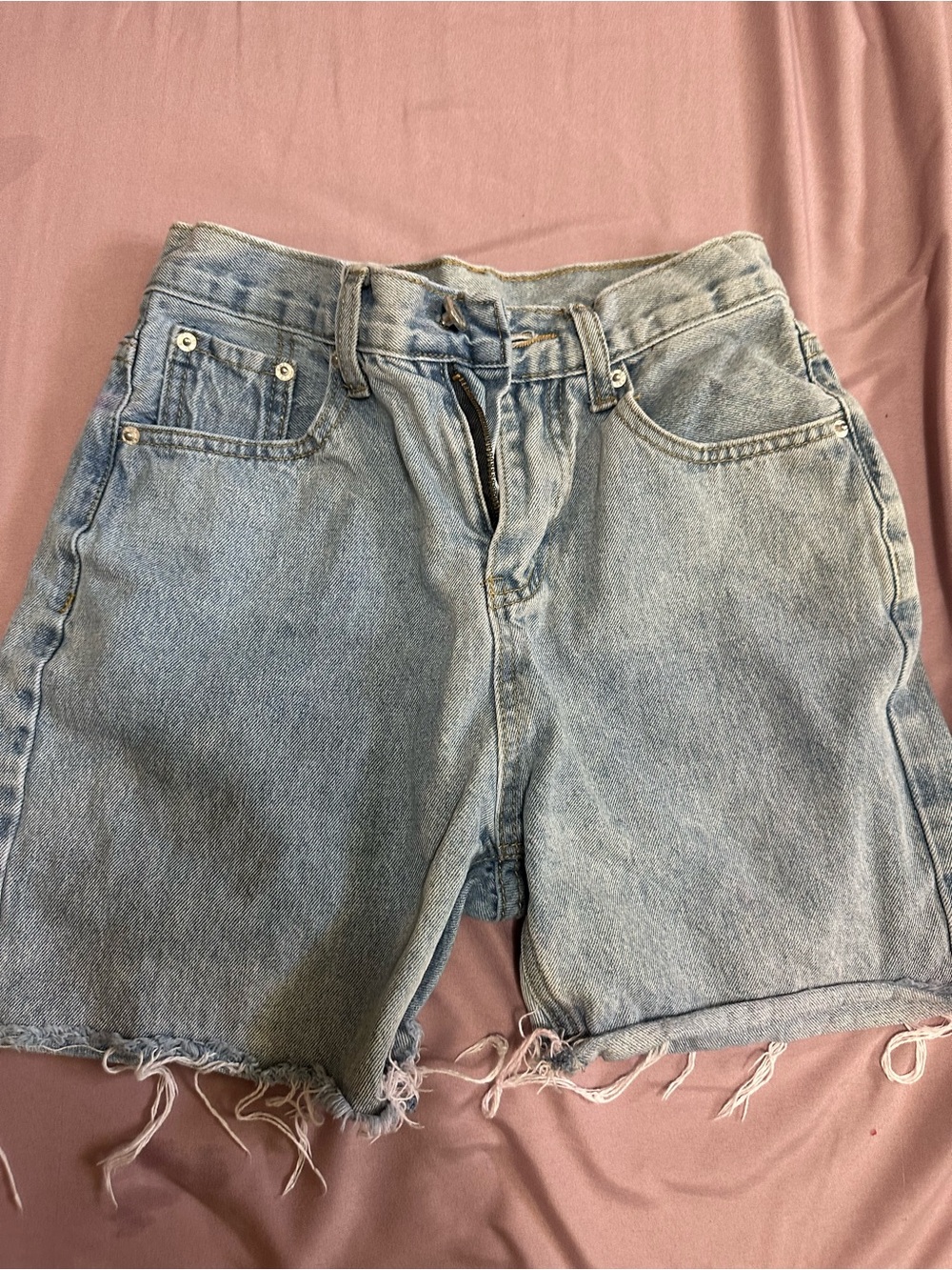 High-Rise Light Wash Denim Shorts - Women's